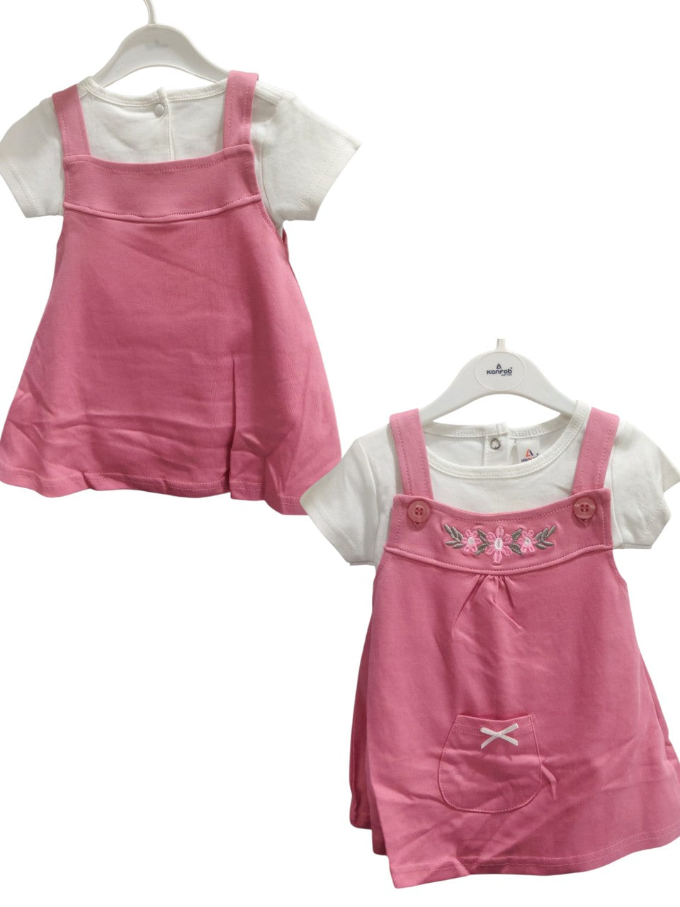 Luxe Momsbabe Girl Corduroy Overall Dress Set with Cute Turban Hat & 1 Pair Socks – Soft & Stylish Combo|MRP-350/-|