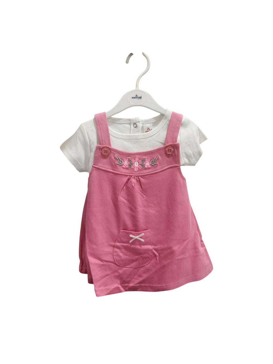 Luxe Momsbabe Girl Corduroy Overall Dress Set with Cute Turban Hat & 1 Pair Socks – Soft & Stylish Combo|MRP-350/-|