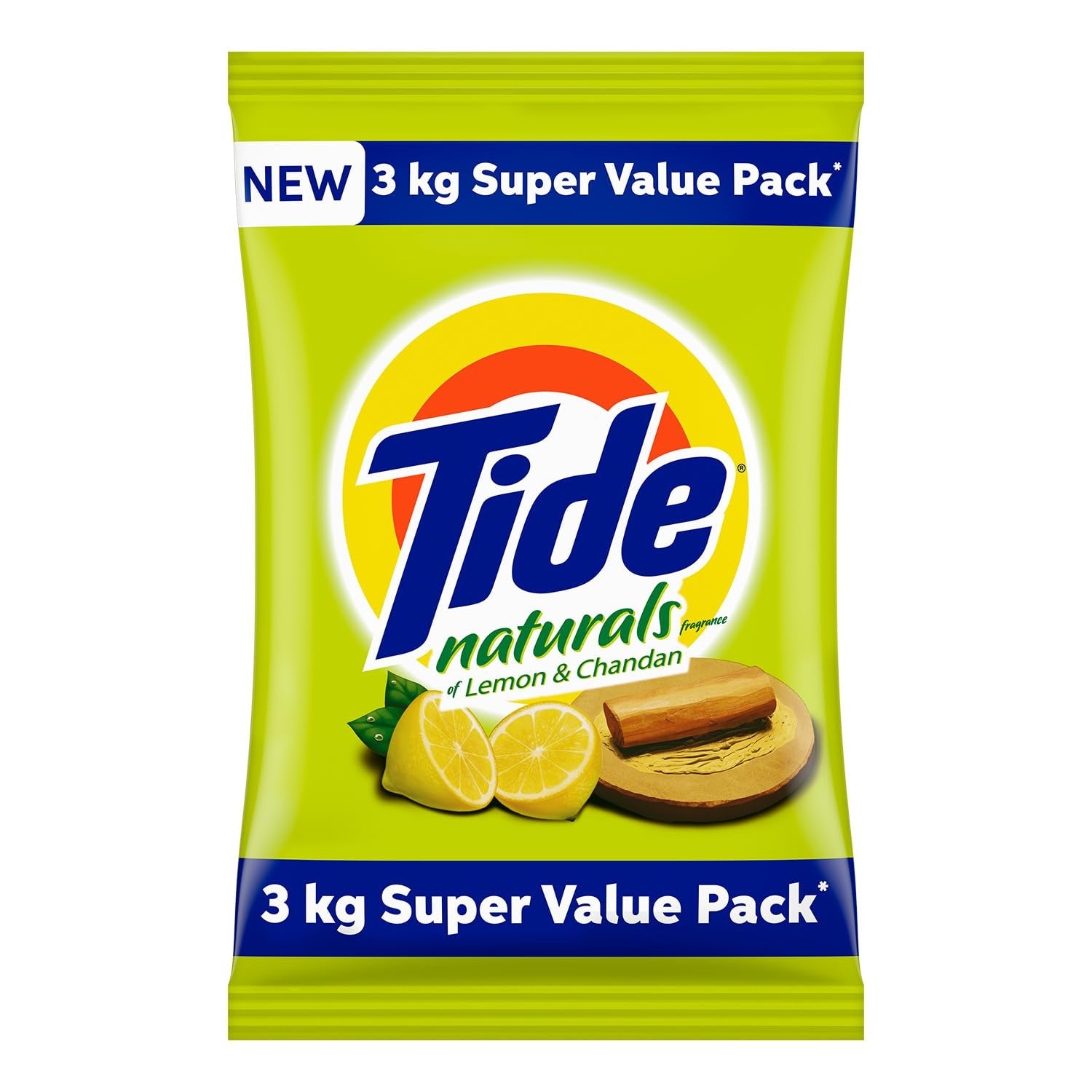 Tide Naturals 3Kg Detergent Powder - Lemon And Chandan,Tide Naturals, Detergent Powder, Lemon, Chandan, Laundry Detergent, 3 kg, Stain Removal, Whiteness, Fresh