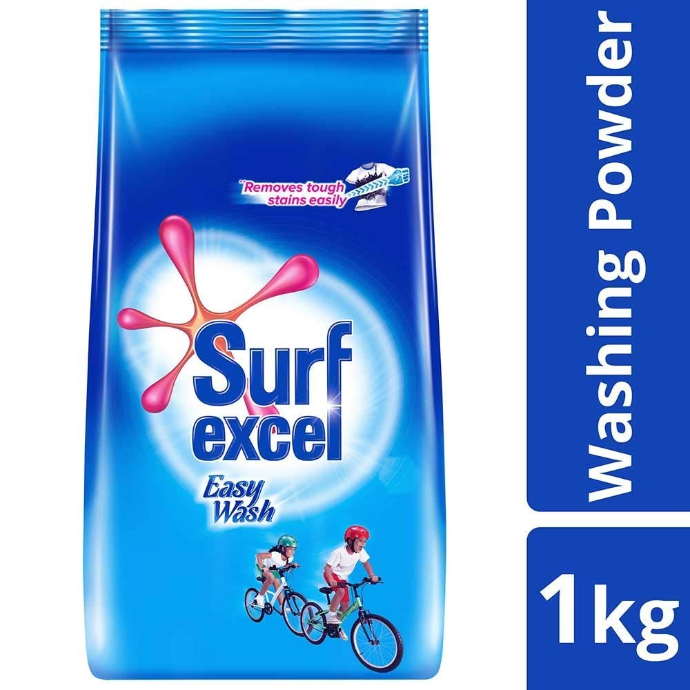 Surf Excel Easy Wash Detergent Powder (1kg),Surf Excel, detergent powder, Easy Wash, 1kg, stain removal, fast dissolving, washing machine detergent, hand wash