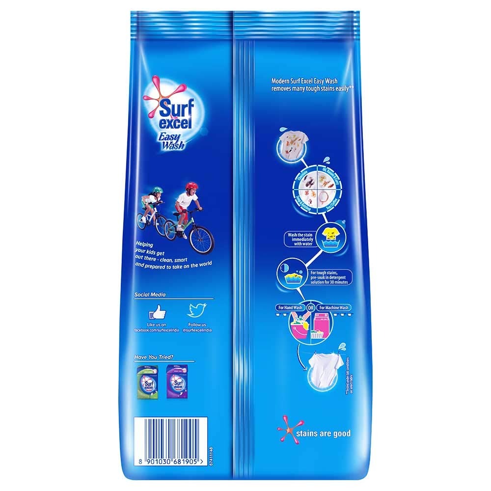 Surf Excel Easy Wash Detergent Powder (1kg),Surf Excel, detergent powder, Easy Wash, 1kg, stain removal, fast dissolving, washing machine detergent, hand wash