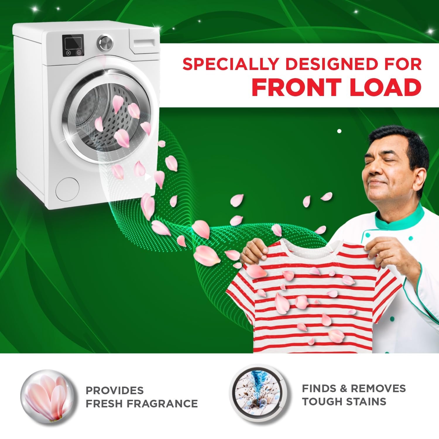 Ariel Matic Machine Expert Detergent Powder Front Load - 4Kg + 1.8kg + 500ml Liquid free | Removes 100 Tough Stains in 1 wash | Specially Designed for Washing
