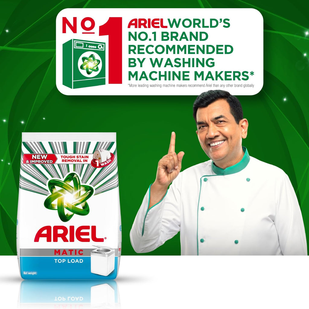 Ariel Matic Machine Expert Detergent Powder Front Load - 4Kg + 1.8kg + 500ml Liquid free | Removes 100 Tough Stains in 1 wash | Specially Designed for Washing