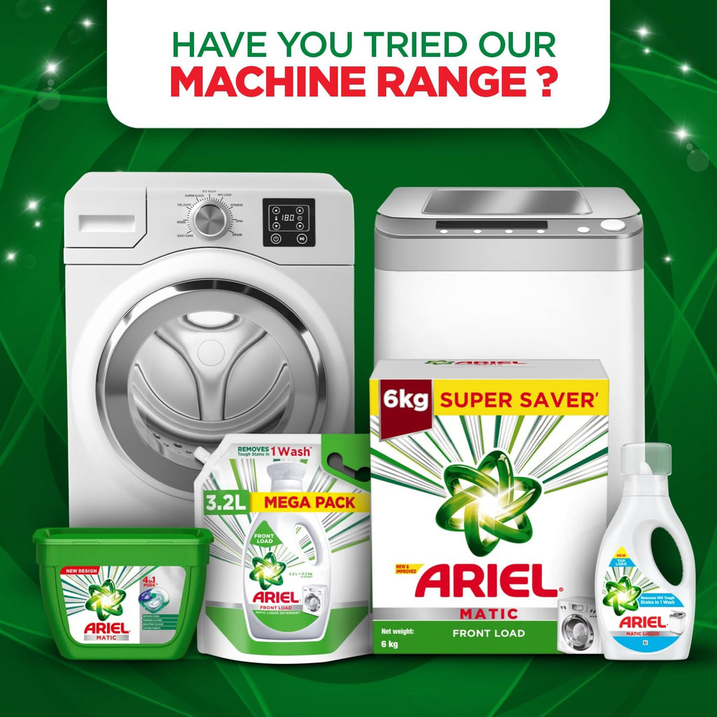 Ariel Complete Detergent Powder - 1kg + 500g free | Removes 100 Tough Stains in 1 wash | Fragrance that lasts for 2 weeks | For Semi Auto Washing Machine