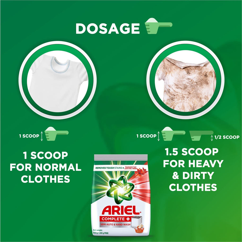 Ariel Complete + Detergent Washing Powder- 4Kg Value Pack & 4In1 Pods Detergent Pack 32 Ct -for Top & Front Load Washing Machine Only,Ariel Complete+,