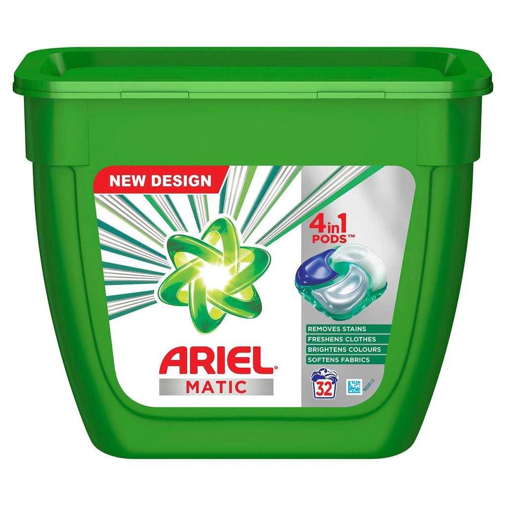 Ariel Complete + Detergent Washing Powder- 4Kg Value Pack & 4In1 Pods Detergent Pack 32 Ct -for Top & Front Load Washing Machine Only,Ariel Complete+,