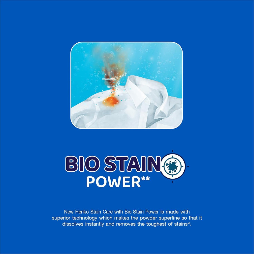 Henko Stain Care Laundry Detergent Powder 6 kg for Bucket Wash | Powered with Bio Stain | New Stain Care with Bio Stain Power for Toughest Stain Removal & Care