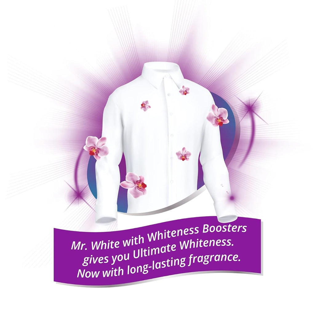 MR WHITE Detergent Powder 10 Kg Super Saver Pack|Whiteness Boosters Gives Ultimate Whiteness | No Bleach Formula Keeps Coloured Clothes Bright And Safe |