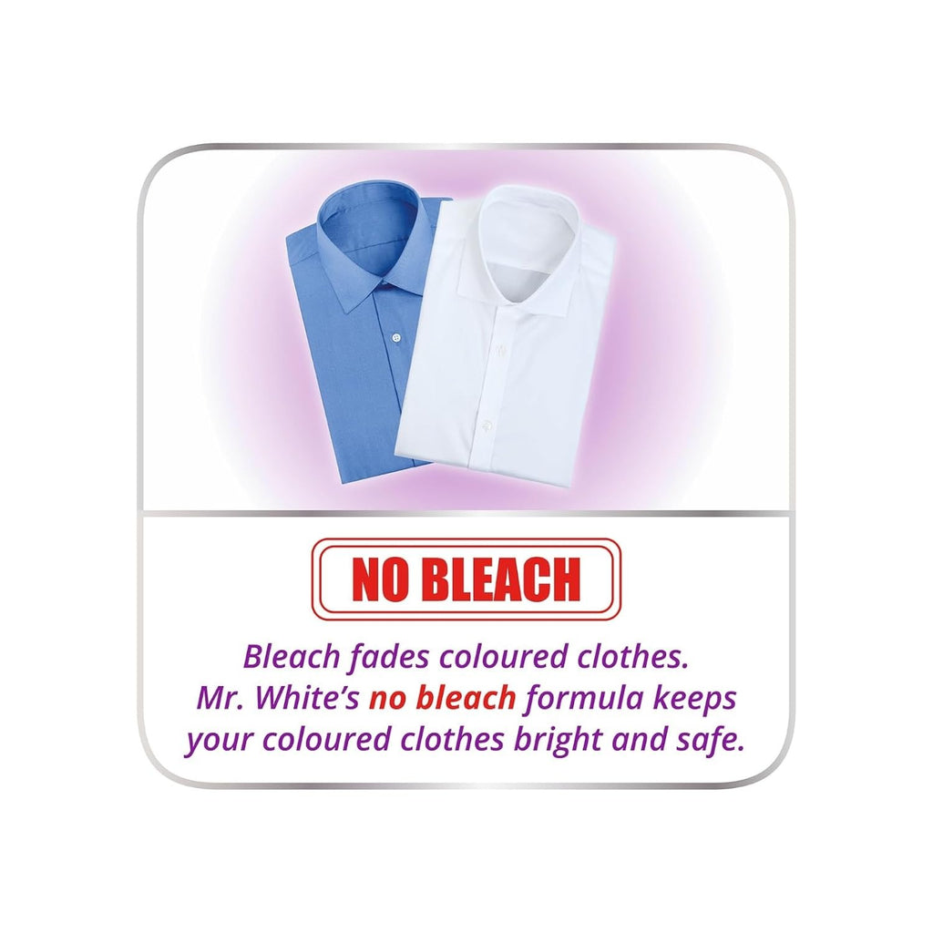MR WHITE Detergent Powder 10 Kg Super Saver Pack|Whiteness Boosters Gives Ultimate Whiteness | No Bleach Formula Keeps Coloured Clothes Bright And Safe |