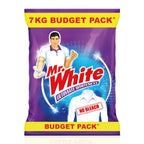 MR WHITE Detergent Powder 7 Kg Budget Pack |Whiteness Boosters Gives Ultimate Whiteness | No Bleach Formula Keeps Coloured Clothes Bright And Safe | For Bucket