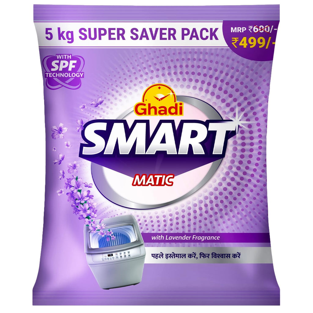 Ghadi Advanced Top & Front Load Detergent Powder | Lavender Fragrance | Tough on Stains | Gentle on Fabrics | 5 kg Super Saver Pack,lavender fragrance detergent