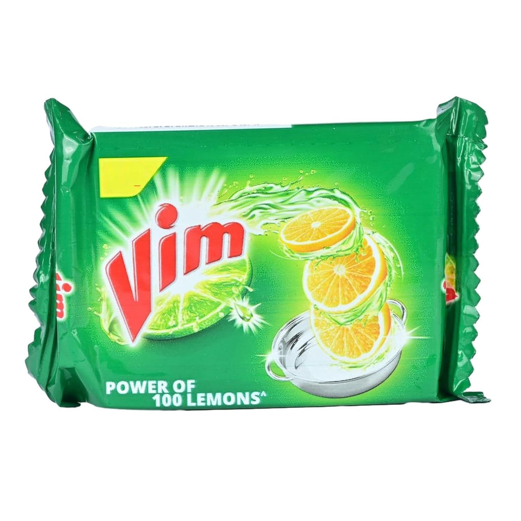 Vim Dishwash Bar - 60 gm,lemon dishwash, grease remover, utensil cleaner, dishwashing soap, kitchen cleaning bar, stain removal.