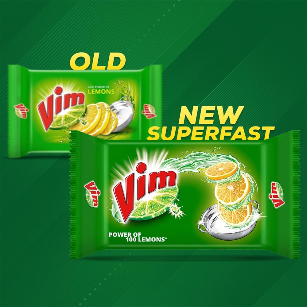 Vim Bar - 300 gm| New Superfast Vim Dishwash Bar - Removes burnt & stickiest grease with the power of 100 lemons,Superfast cleaning, burnt grease removal,
