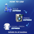 Liquid Detergent - Surf Excel Matic Express Liquid Detergent, Express Clean with 2X Freshness Action 2ltr pouch , Washing Machine Detergent, Fast Stain Removal, Fabric Care,