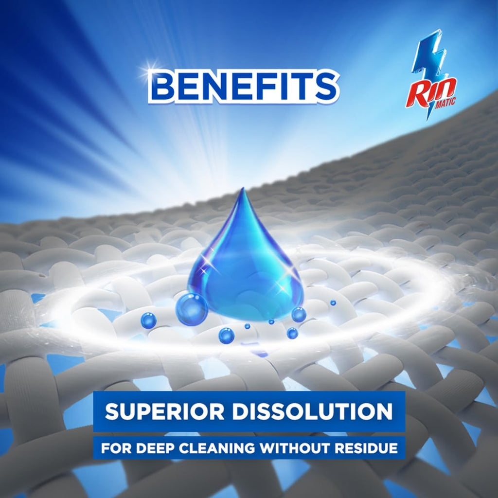 Liquid Detergent -  Rin Detergent Liquid 2L Pouch - Top Load detergent, laundry liquid, stain removal, fabric brightening, deep clean detergent, fresh fragrance, washing machine