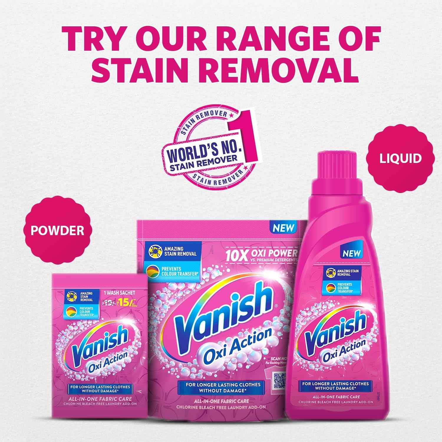 Liquid Detergent - Vanish All in One Liquid Detergent Booster - 800 ml | Removes Stains, Whitens Whites and Brightens Colors,Vanish liquid, stain remover, detergent booster,