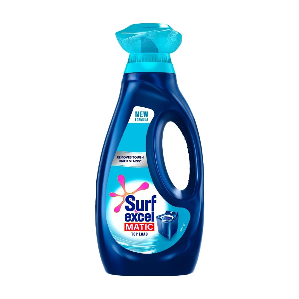 Liquid Detergent - Surf Excel Matic Top Load Liquid Detergent 1L|| Specially designed to remove Tough Dried Stains, 1st time in Washing Machine,tough stain remover, machine wash l
