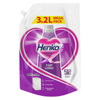 Liquid Detergent - Henko Matic Top Load Liquid Detergent - 3.2L Refill Pouch with Nano Fiber Lock Technology, 99.9% Germ Protection, Bio Stain Power & Ultra Color Care .