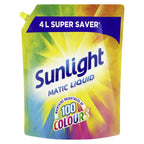 Liquid Detergent - SUNLIGHT Matic Liquid, Laundry Detergent, 4L Super Saver Pack, for Bright & Colorful Clothes, with Anti-Fading Formula, Gentle on Hands, for Machine & Handwash,