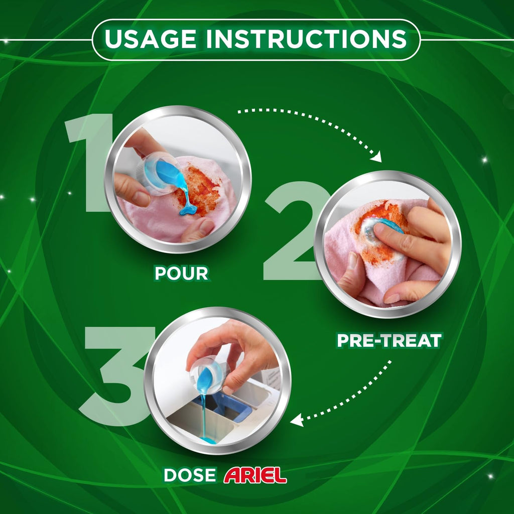 Liquid Detergent - Ariel Matic Liquid Detergent, Top Load, 1 Litre,stain removal, bright clothes, laundry liquid, machine wash detergent, fresh fragrance, deep clean.