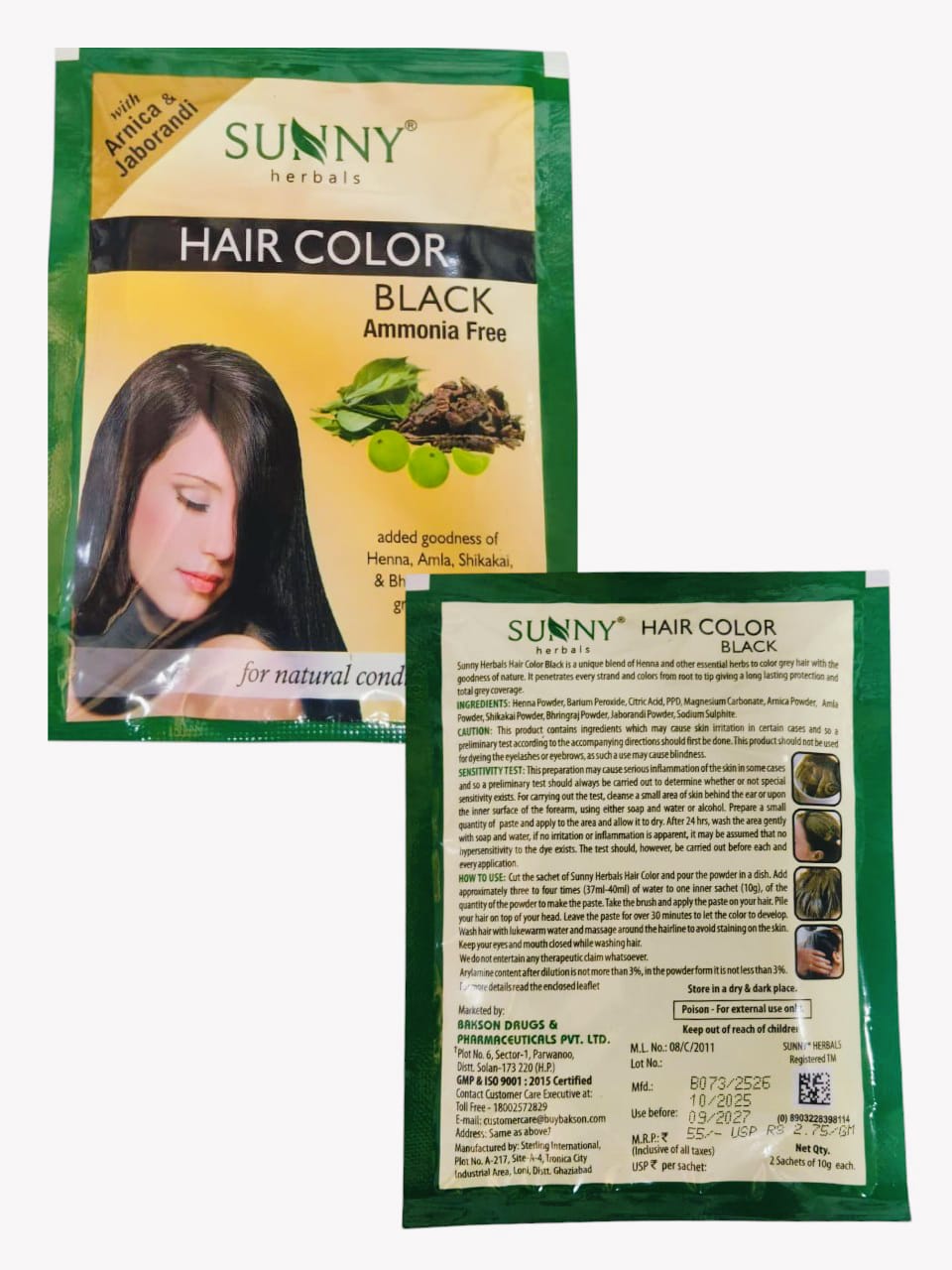 Hair Color |Hair Dye| Sunny Herbals Ammonia-Free Black Hair colour | Natural Conditioning Formula for Long-Lasting Shine & Healthy Hair