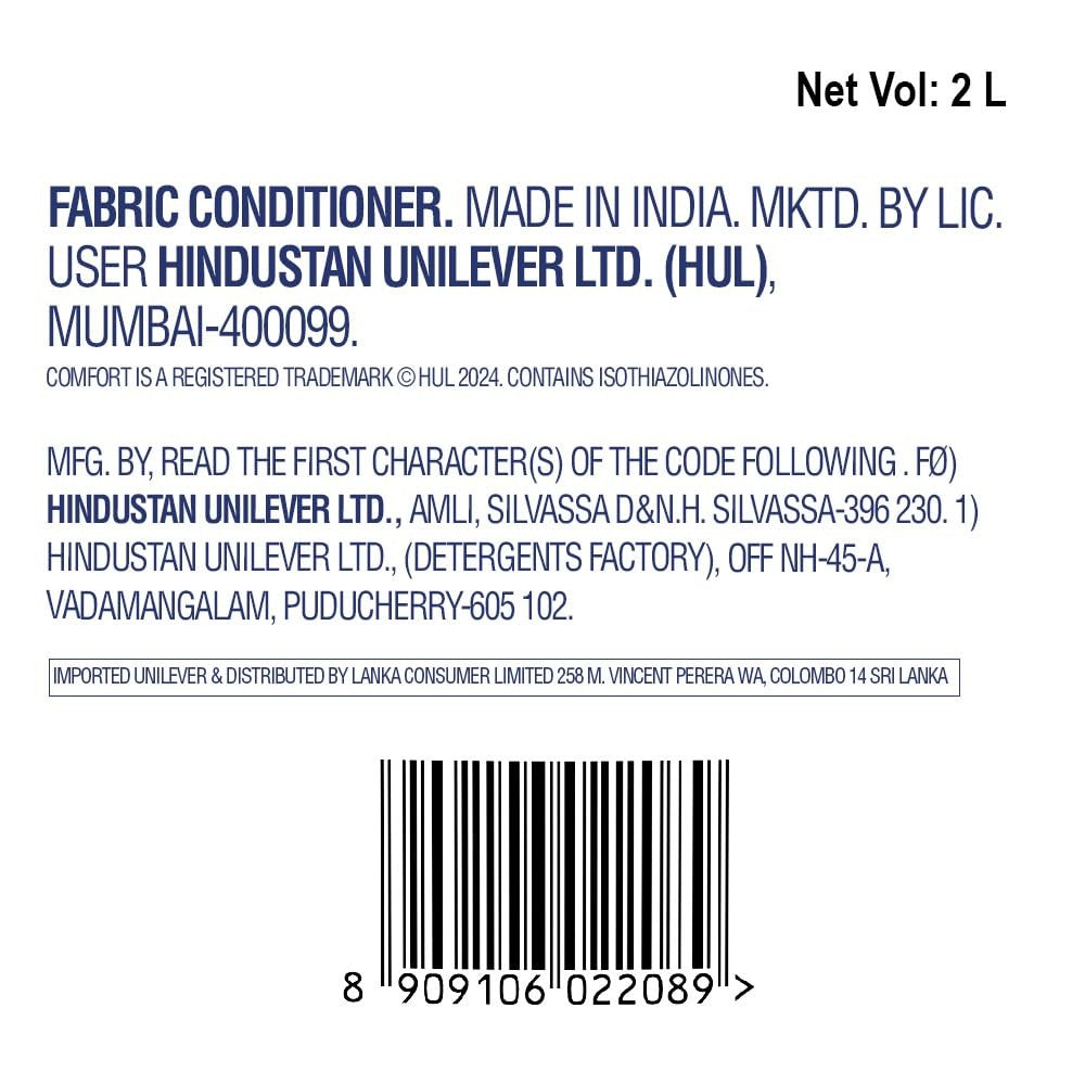 Fabric Conditioner - Comfort After Wash Fabric Conditioner, Refill pouch, super saver pack Morning fresh variant for all day freshness and lasting fragrance, 2 L, softener, Comfort,