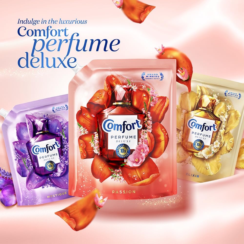 Fabric Conditioner - Comfort Perfume Deluxe Passion 1.8L Pouch - Luxury fragrance for your clothes,Long-lasting Scent, Clothes Freshener, Laundry Fragrance, Floral Musk, 1.8L Pouch