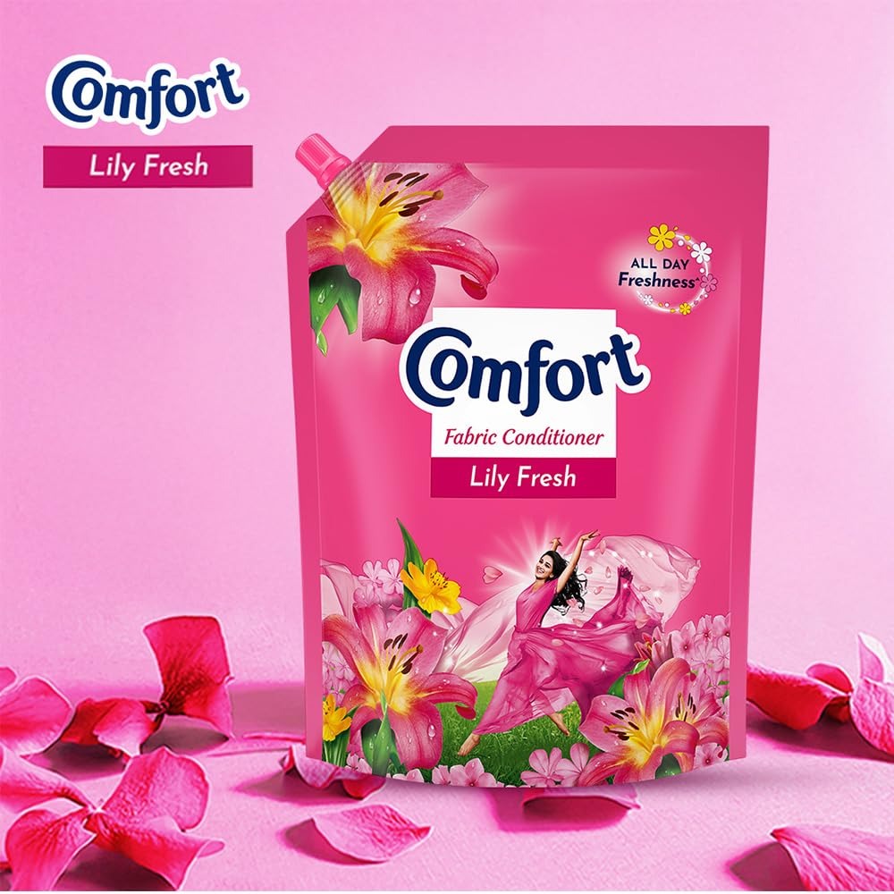 Fabric Conditioner - Comfort Lily Fresh Fabric Conditioner 2 L Refill Pack|| After Wash Liquid Fabric Softener - For Softness|| Shine & Long Lasting Freshness,