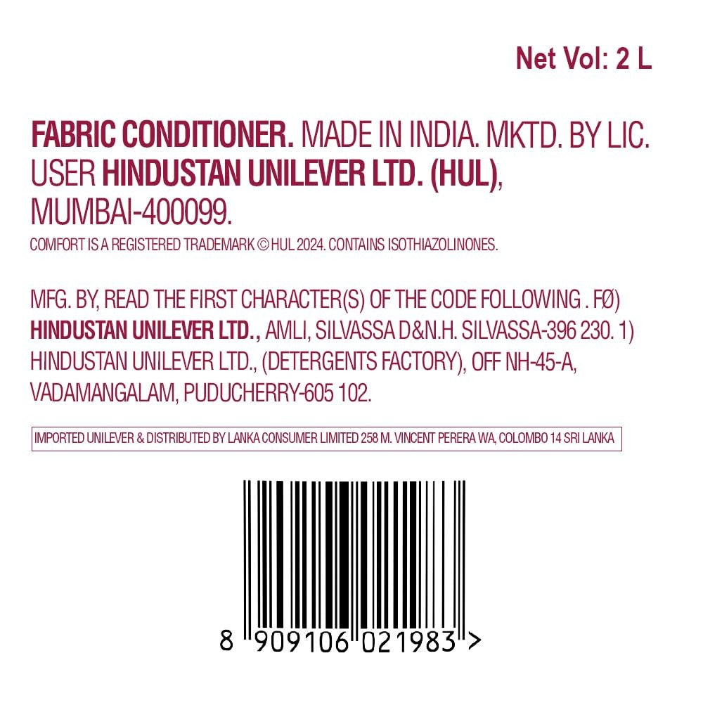 Fabric Conditioner - Comfort Lily Fresh Fabric Conditioner 2 L Refill Pack|| After Wash Liquid Fabric Softener - For Softness|| Shine & Long Lasting Freshness,