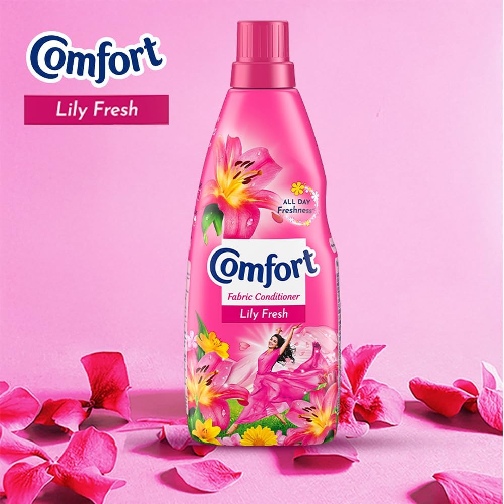 Fabric Conditioner - Comfort Lily Fresh Fabric Conditioner 860 ml Bottle|| After Wash Liquid Fabric Softener - For Softness|| Shine & Long Lasting Freshness,lily fragrance, laundry