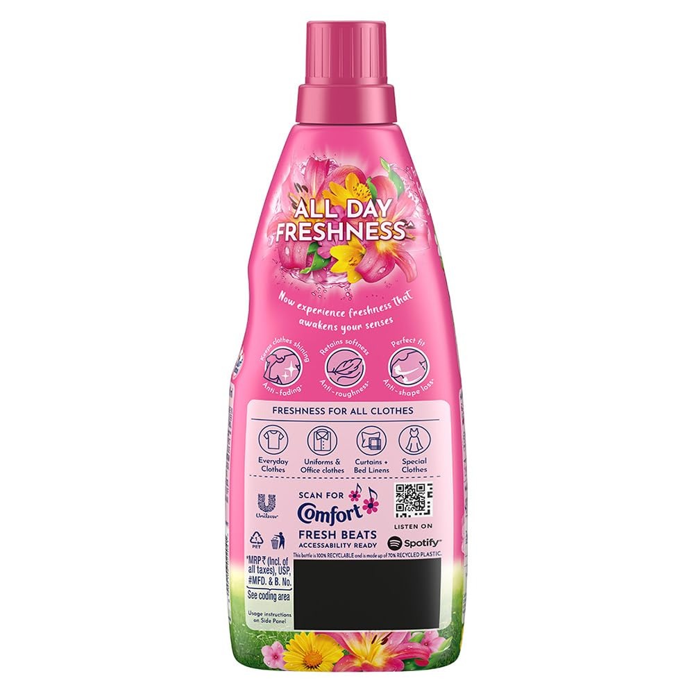 Fabric Conditioner - Comfort Lily Fresh Fabric Conditioner 860 ml Bottle|| After Wash Liquid Fabric Softener - For Softness|| Shine & Long Lasting Freshness,lily fragrance, laundry