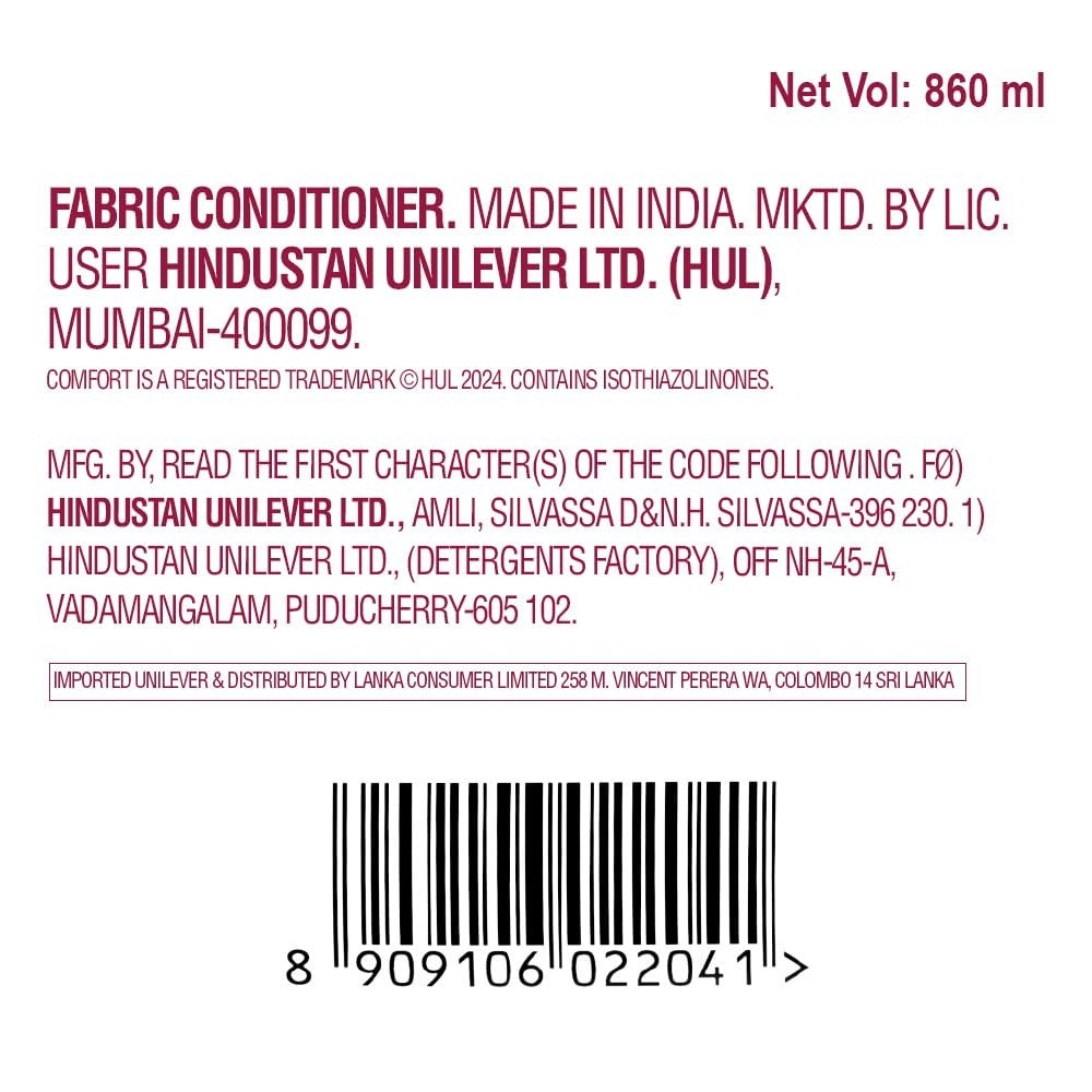Fabric Conditioner - Comfort Lily Fresh Fabric Conditioner 860 ml Bottle|| After Wash Liquid Fabric Softener - For Softness|| Shine & Long Lasting Freshness,lily fragrance, laundry