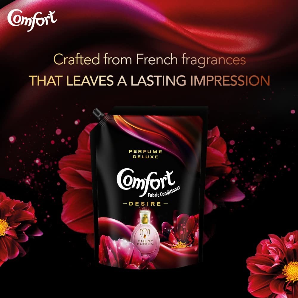 Fabric Conditioner - Comfort Perfume Deluxe Desire Fabric Conditioner, 2L, Liquid, Floral,fragrance, long lasting freshness, clothes softener, laundry care