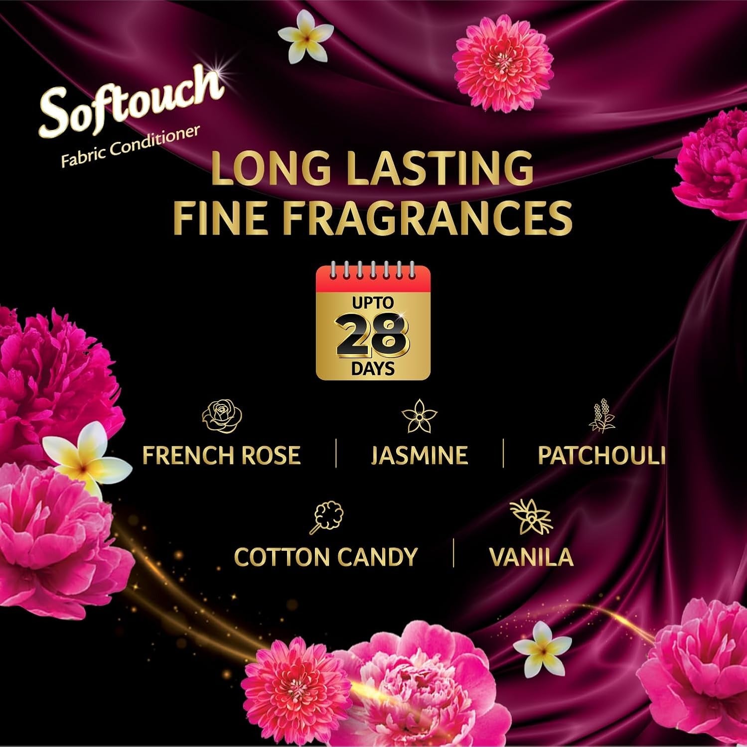 Fabric Conditioner - Soft Touch 2X French Perfume Fabric Conditioner Refill Pack by Wipro, 2000ml,fabric softener, laundry care, long-lasting fragrance, French perfume,