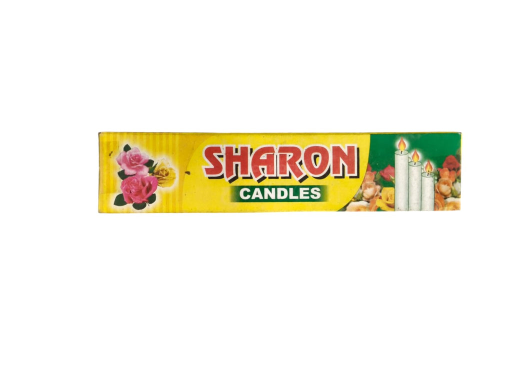 Candles - Candles Sharon Plain White  – Pack of 6 | Unscented Normal Wax Candles for Home & Prayer Use