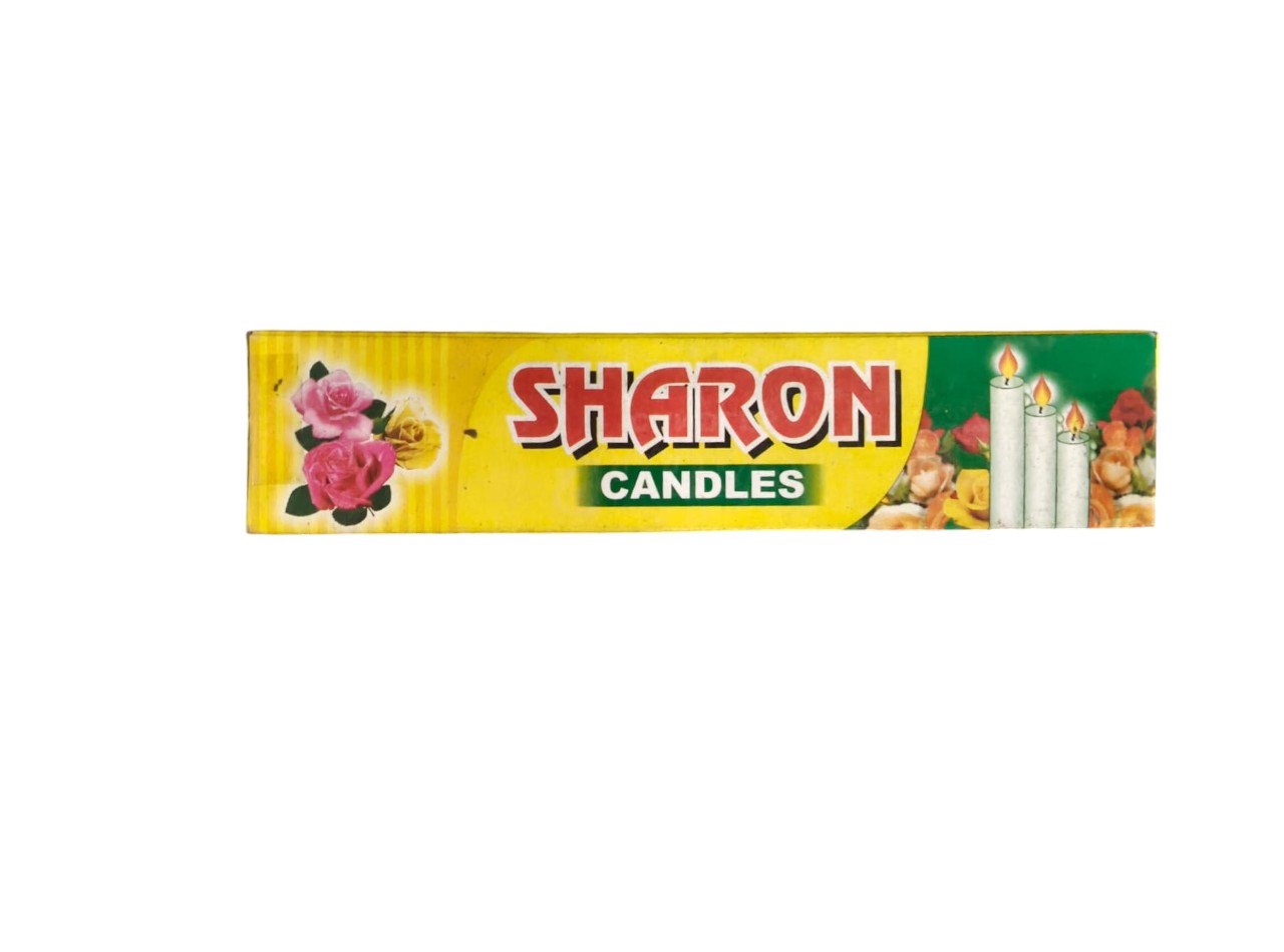 Candles - Candles Sharon Plain White  – Pack of 6 | Unscented Normal Wax Candles for Home & Prayer Use