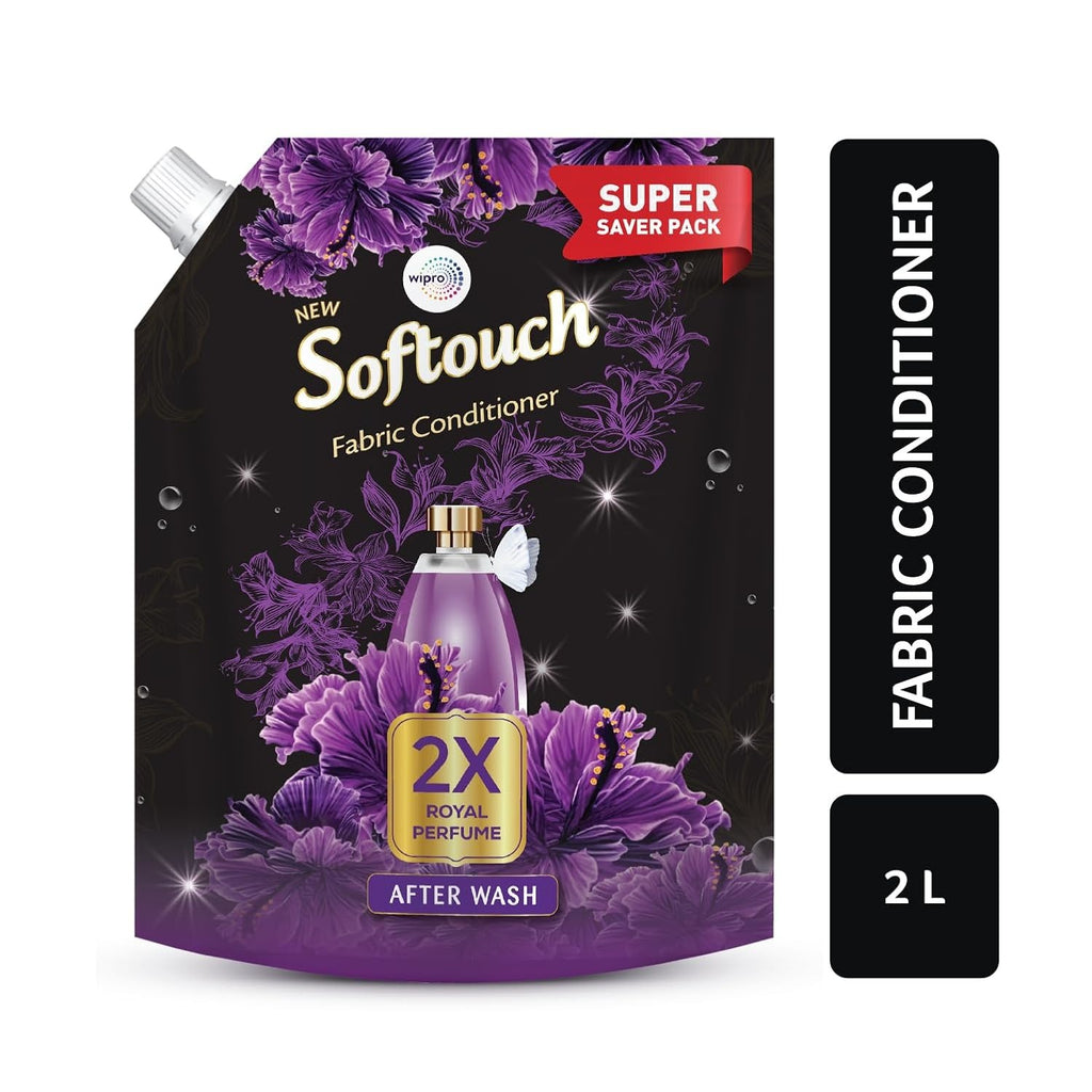 Fabric Conditioner - Soft touch 2X Royal Perfume 2L Fabric Conditioner with Grapefruit & Jasmine| After Wash Liquid Fabric Softener with Long-Lasting Fragrance| Suitable for All Cloth