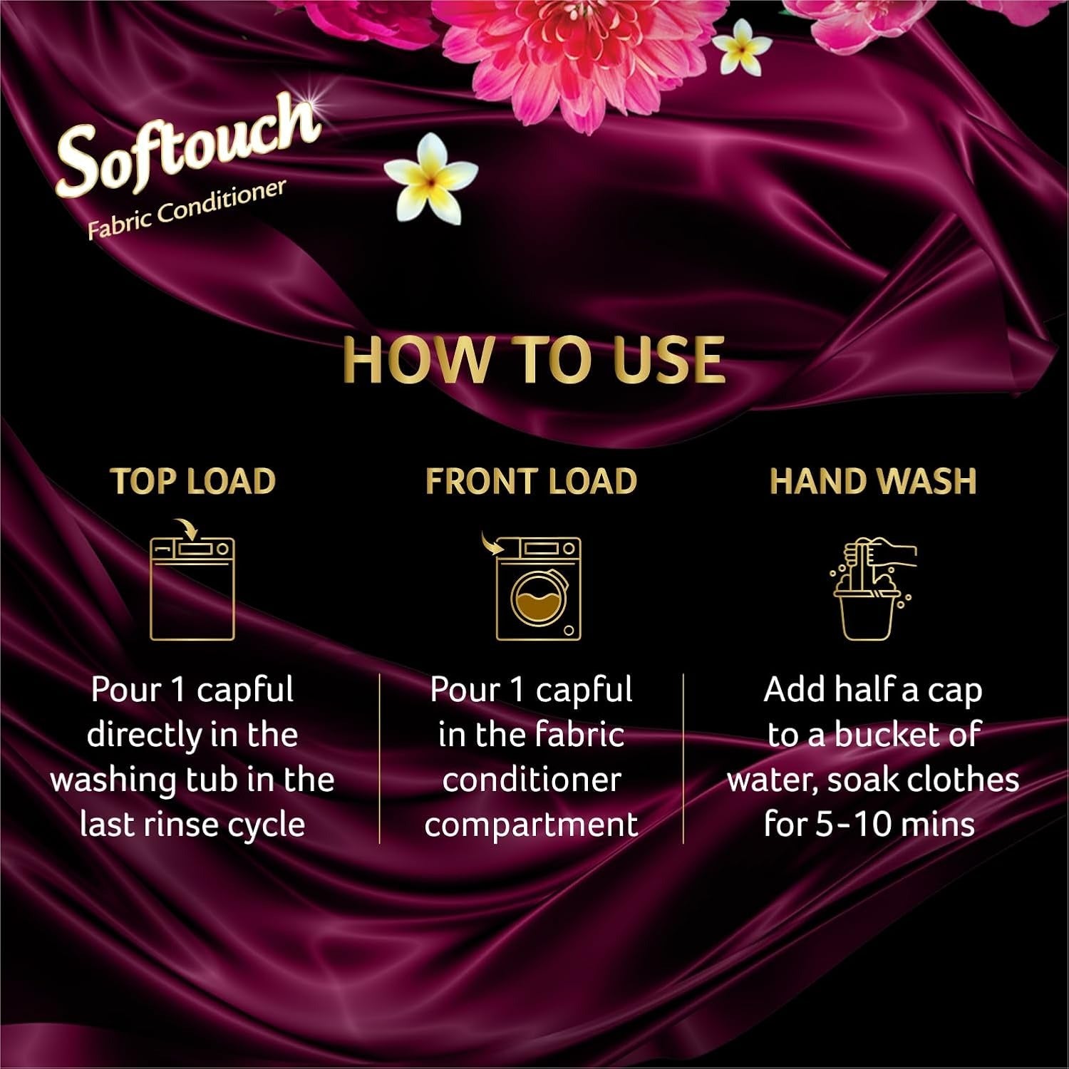 Fabric Conditioner - Soft touch 2X French Perfume 800+210ml Fabric Conditioner with French Rose & Jasmine| After Wash Liquid Fabric Softener with Long-Lasting Fragrance|