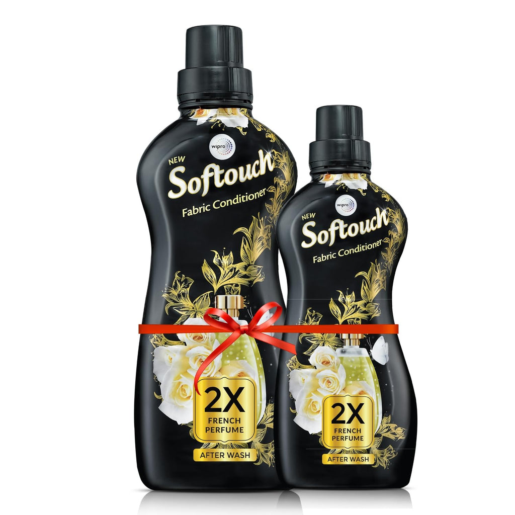 Fabric Conditioner - Soft touch 2X French Perfume 800+210ml Fabric Conditioner with French Rose & Jasmine| After Wash Liquid Fabric Softener with Long-Lasting Fragrance|