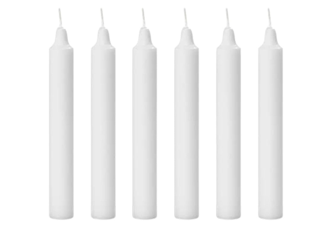 Candles -  Candles Sharon Plain White candles  | Unscented Normal Wax Candles | 6 pcs|