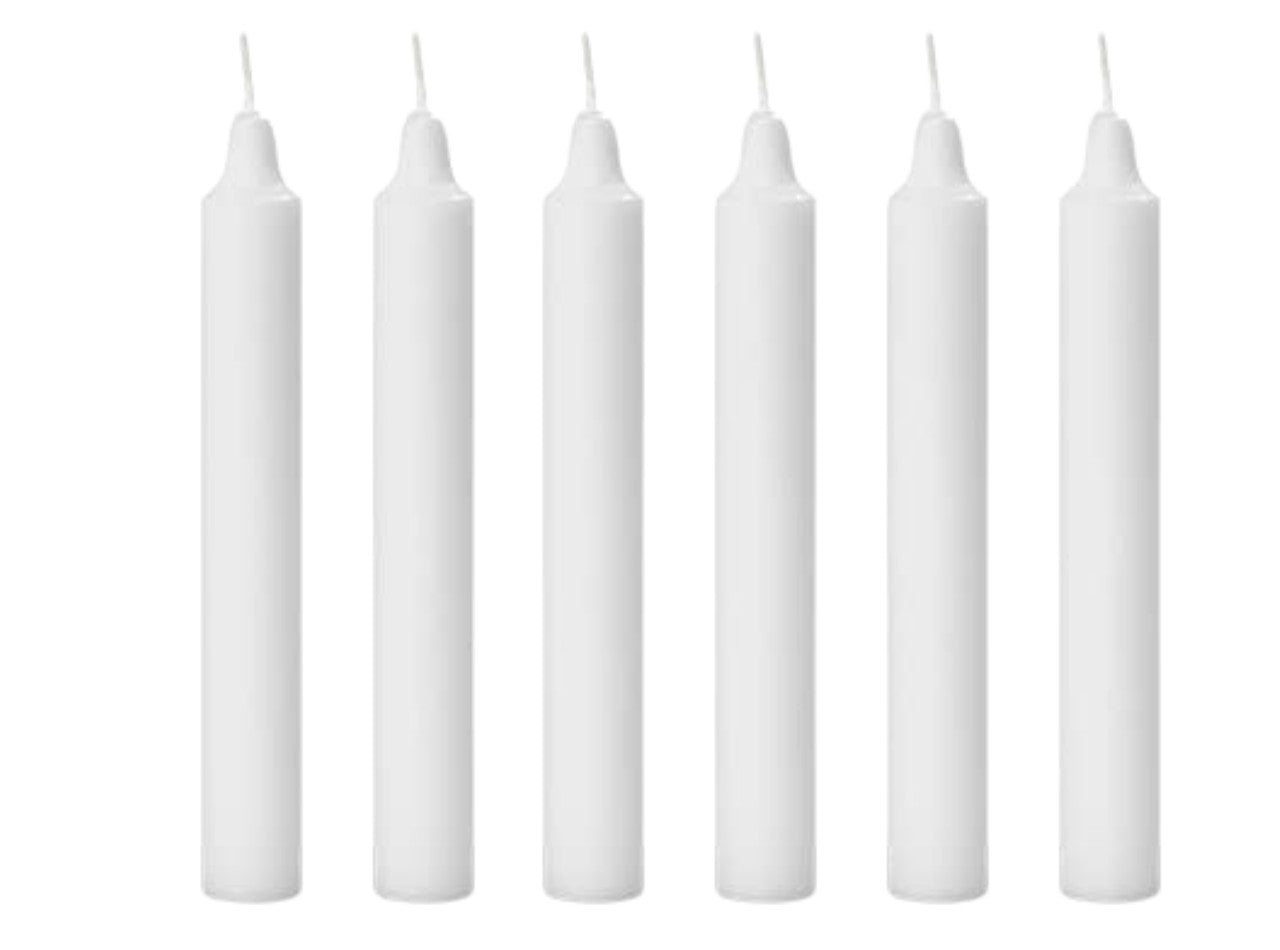 Candles -  Candles Sharon Plain White candles  | Unscented Normal Wax Candles | 6 pcs|