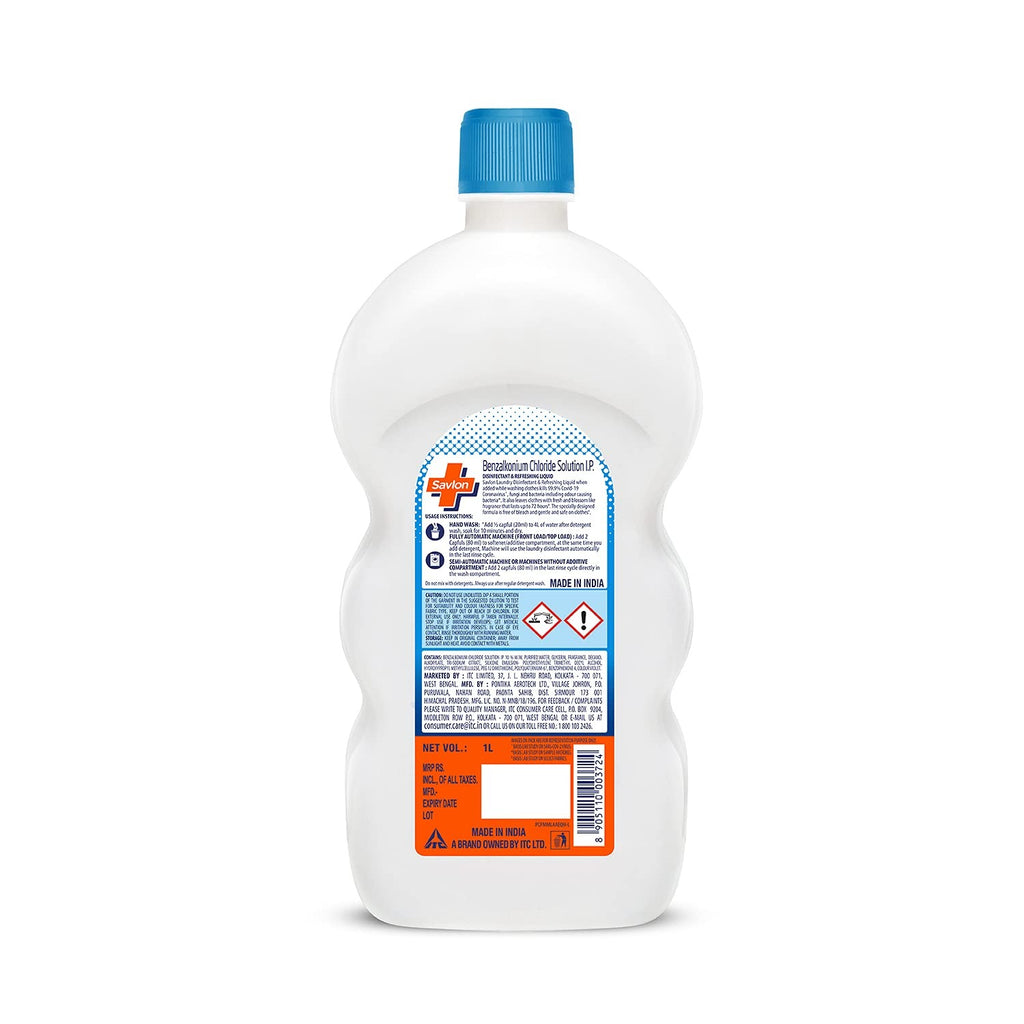 Fabric Conditioner - Savlon Soft & Protect Fabric Conditioner 890ml, Fresh Blossom Fragrance for floral freshness, Protection from 99.9% bacteria*, acts gently to preserve softness