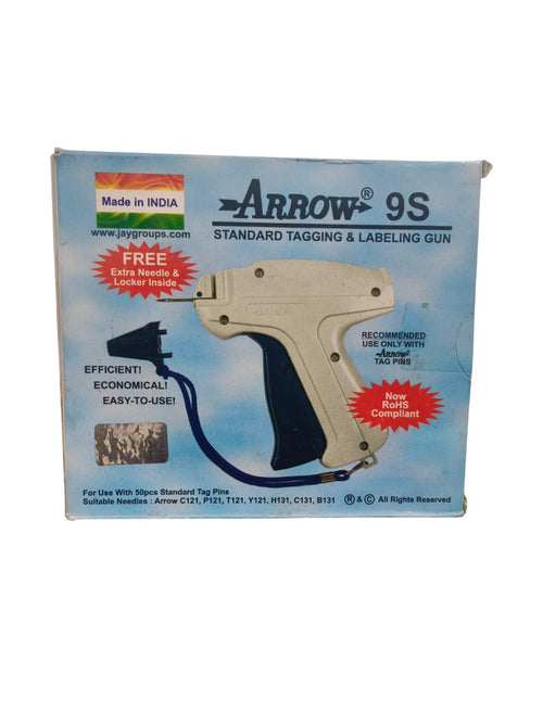 Arrow 9S Standard Tag & Labelling Gun – Durable Tag Gun for Clothes, Garments & Retail Labeling | Includes Free Extra Needle |MRP: 315/-|