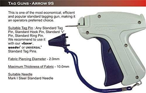 Arrow 9S Standard Tag & Labelling Gun – Durable Tag Gun for Clothes, Garments & Retail Labeling | Includes Free Extra Needle |MRP: 315/-|