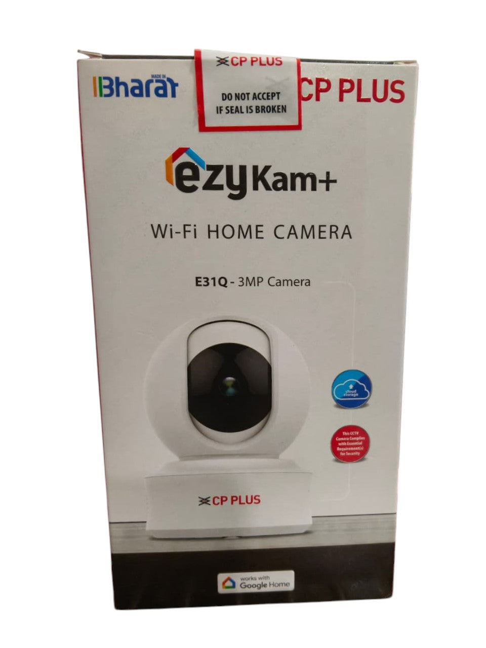 CCTV Camera - CP PLUS- Logic- CP-E31Q 3MP Wi-Fi Smart CCTV Camera with CTC Cyber Secure Technology & Cloud Storage | Indoor Home Security Camera | 256 GB Support | 1 ChannelMRP:2800|