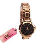 Delton Rose Gold Analog Quartz Women’s Watch with Black Dial & Metal Strap |MRP: 1299/-|