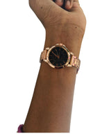 Delton Rose Gold Analog Quartz Women’s Watch with Black Dial & Metal Strap |MRP: 1299/-|