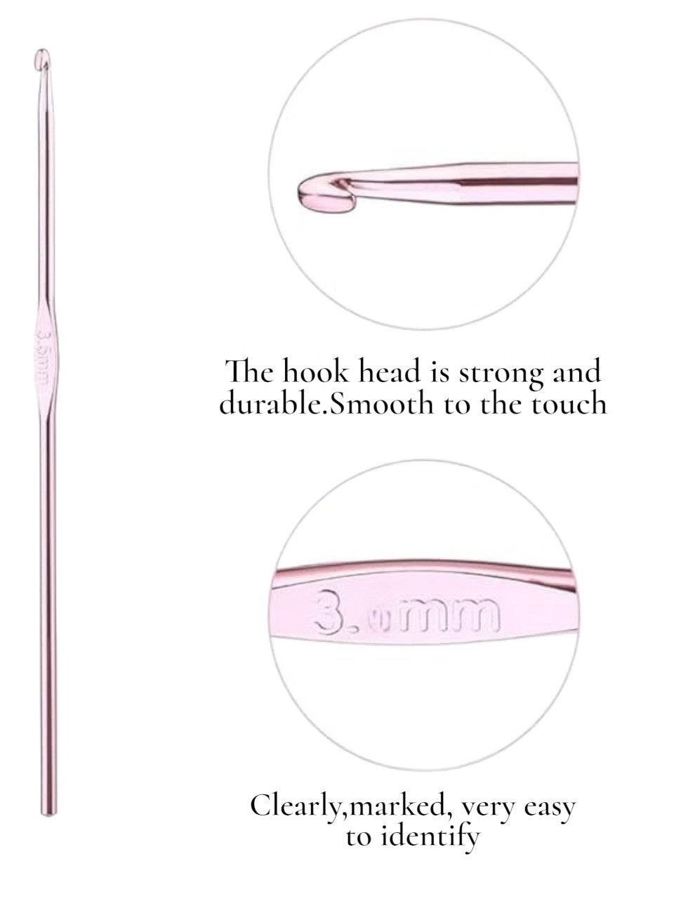 Crochet Needle 3.0 mm – Aluminum Crochet Hook for Knitting & Craft Work |MRP-69|