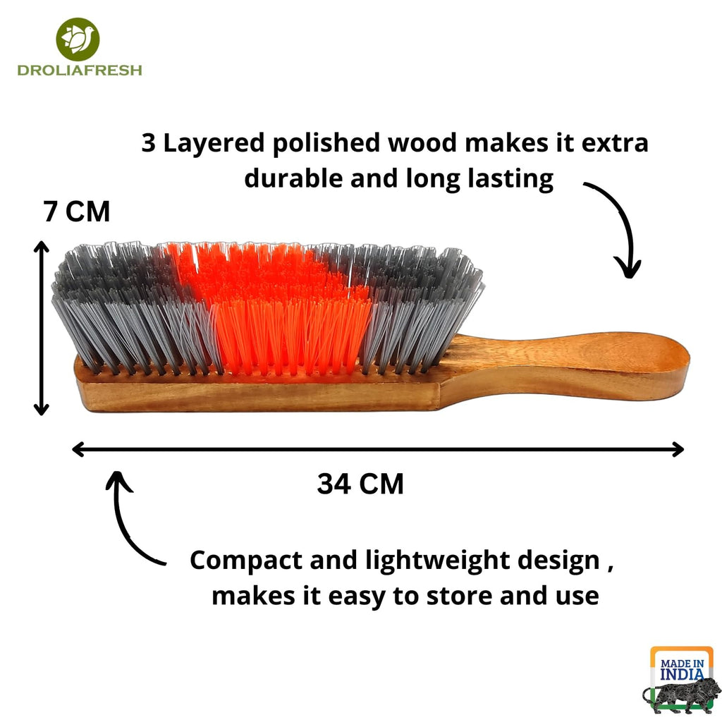 Carpet Cleaning Brush - Premium Carpet Cleaning Brush for Home, Multipurpose Dirt and Dust Cleaner with Wooden Handle | MRP 499/-| Home carpet cleaning tool, brush for rugs and carpets, dry & wet carpet cleaning brush, pet hair removal carpet brush