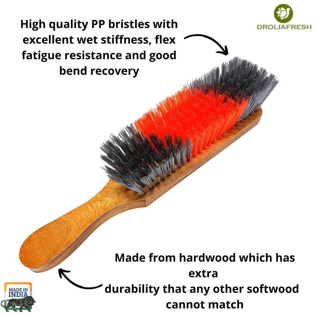 Carpet Cleaning Brush - Premium Carpet Cleaning Brush for Home, Multipurpose Dirt and Dust Cleaner with Wooden Handle | MRP 499/-| Home carpet cleaning tool, brush for rugs and carpets, dry & wet carpet cleaning brush, pet hair removal carpet brush